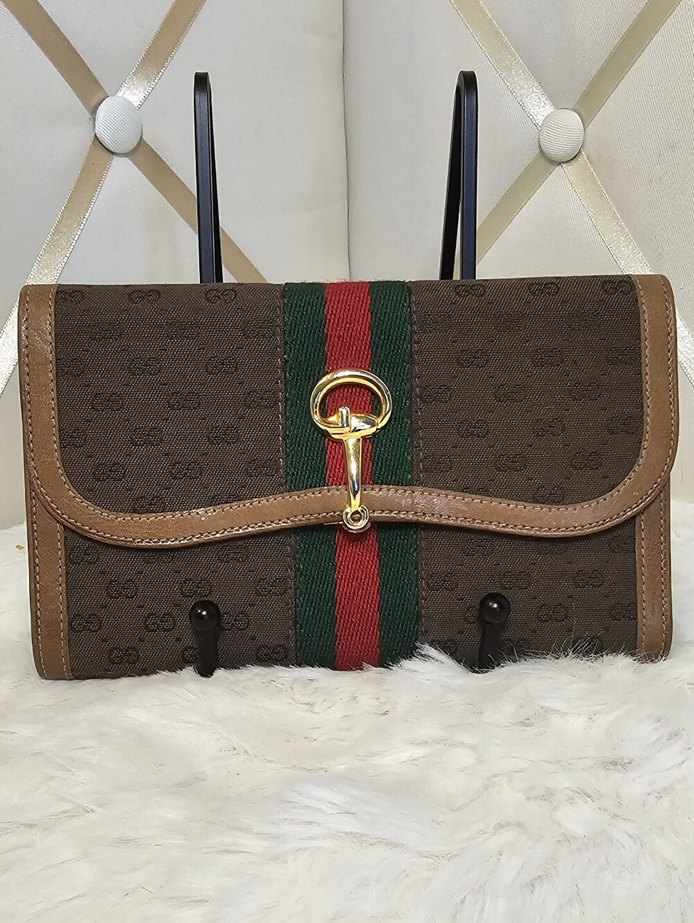 Authentic Vintage Gucci Horsebit Sherry Line clutch wallet.